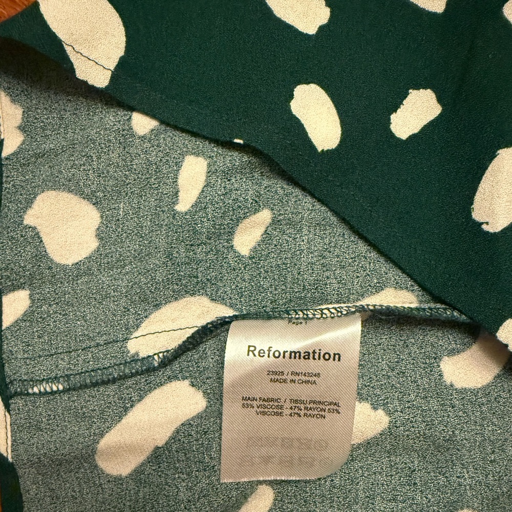 Reformation Green Fen Marlowe Mini Dress - XS - Picture 6 of 6